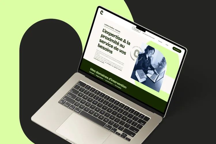 Site internet de Laëtitia Chaillou affiché sur un ordinateur portable